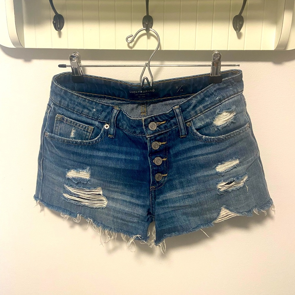 EUC Lucky Brand jean shorts button fly Sz. 2